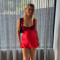 New women's sexy short skirt with patchwork suspender, backless satin sleeveless slim fit dress