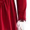 Dress sexy round neck long sleeved pleated ribbon slim fit hip hugging dress