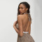 Hot selling leopard print short skirt with a hanging neck and patchwork lace dress