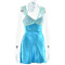 New women's sexy short skirt with patchwork suspender, backless satin sleeveless slim fit dress