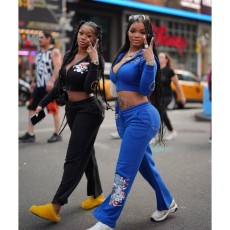 Leisure street print 2-piece set, best friend outfit, multi-color set