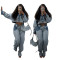 New women's casual color blocked denim suit