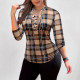 Sexy slim fit plaid batch printed shirt in stock