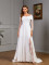 New product strapless slim fitting wedding dress solid color slit long skirt