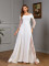New product strapless slim fitting wedding dress solid color slit long skirt