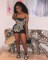 Fashionable and casual positioning printed camisole dress