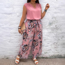 Summer floral pants, casual top set