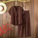 Large loose casual straight leg pants set for summer
