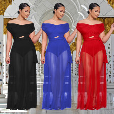 Fashionable women's sexy multiple dressing methods slim fit long skirt set