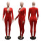 Sexy V-neck rhinestone jumpsuit slim fit pencil pants women's solid color long sleeved pants