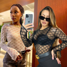 Sexy perspective erotic mesh dress