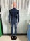 Repair height, stretch, small ankle, wash water, long sleeved denim jumpsuit, jumpsuit