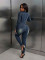 Repair height, stretch, small ankle, wash water, long sleeved denim jumpsuit, jumpsuit
