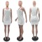Summer new embossed embroidered rose pocket short sleeved shorts set