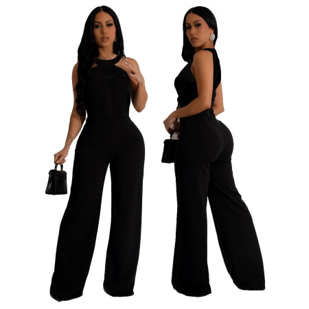 Sexy and fashionable solid color summer women's jumpsuit