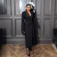Sexy and elegant lapel and waist cinched long suit dress
