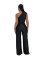 Sexy and fashionable solid color single shoulder diagonal collar women's jumpsuit