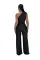 Sexy and fashionable solid color single shoulder diagonal collar women's jumpsuit