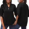 Casual Fashion Solid Color Women's Button V-neck Top