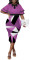 Sexy and fashionable digital printed long sleeved women's dress