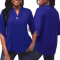 Casual Fashion Solid Color Women's Button V-neck Top