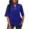 Casual Fashion Solid Color Women's Button V-neck Top