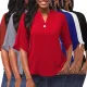 Casual Fashion Solid Color Women's Button V-neck Top