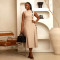 Elegant temperament, waist cinched stand up collar sleeveless button decoration dress