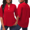 Casual Fashion Solid Color Women's Button V-neck Top