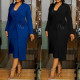 Elegant and stretchy slim fit floral pearl rhinestone wrapped hip suit jacket with inner straps