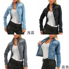 European and American women's denim jacket slim fit and slimming jacket denim jacket