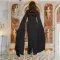 Fashionable women's back slit cape sleeve rhinestone elegant dress
