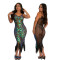 Sequin camisole V-neck dress sexy camisole fringe skirt one-piece dress for women