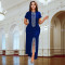 Fashionable women's rhinestone bag arm slit elegant slim fit dress