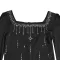 Fashionable women's back slit cape sleeve rhinestone elegant dress