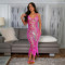 Sequin camisole V-neck dress sexy camisole fringe skirt one-piece dress for women