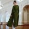 Fashionable women's casual elegant shawl long skirt round neck dress