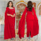 Fashionable women's back slit cape sleeve rhinestone elegant dress