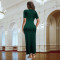 Fashionable women's rhinestone bag arm slit elegant slim fit dress