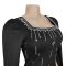 Fashionable women's back slit cape sleeve rhinestone elegant dress