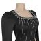 Fashionable women's back slit cape sleeve rhinestone elegant dress