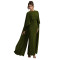 Fashionable women's casual elegant shawl long skirt round neck dress