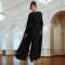 Fashionable women's casual elegant shawl long skirt round neck dress