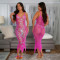 Sequin camisole V-neck dress sexy camisole fringe skirt one-piece dress for women
