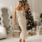 Sequin nail bead suspender long evening gown, socialite party slit dress