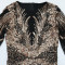 Fashion sequin jumpsuit round neck slim fit micro flared pants