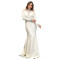 Fashionable women's elegant slim fit bag arm rhinestone solid color dress