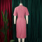 Women's summer new short sleeved V-neck pleated high waist fashionable temperament cinched waist African dress