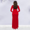 Fashionable women's elegant slim fit bag arm rhinestone solid color dress