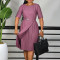 Summer fashion temperament five quarter sleeve high waist pleated commuting high waist pencil skirt dress